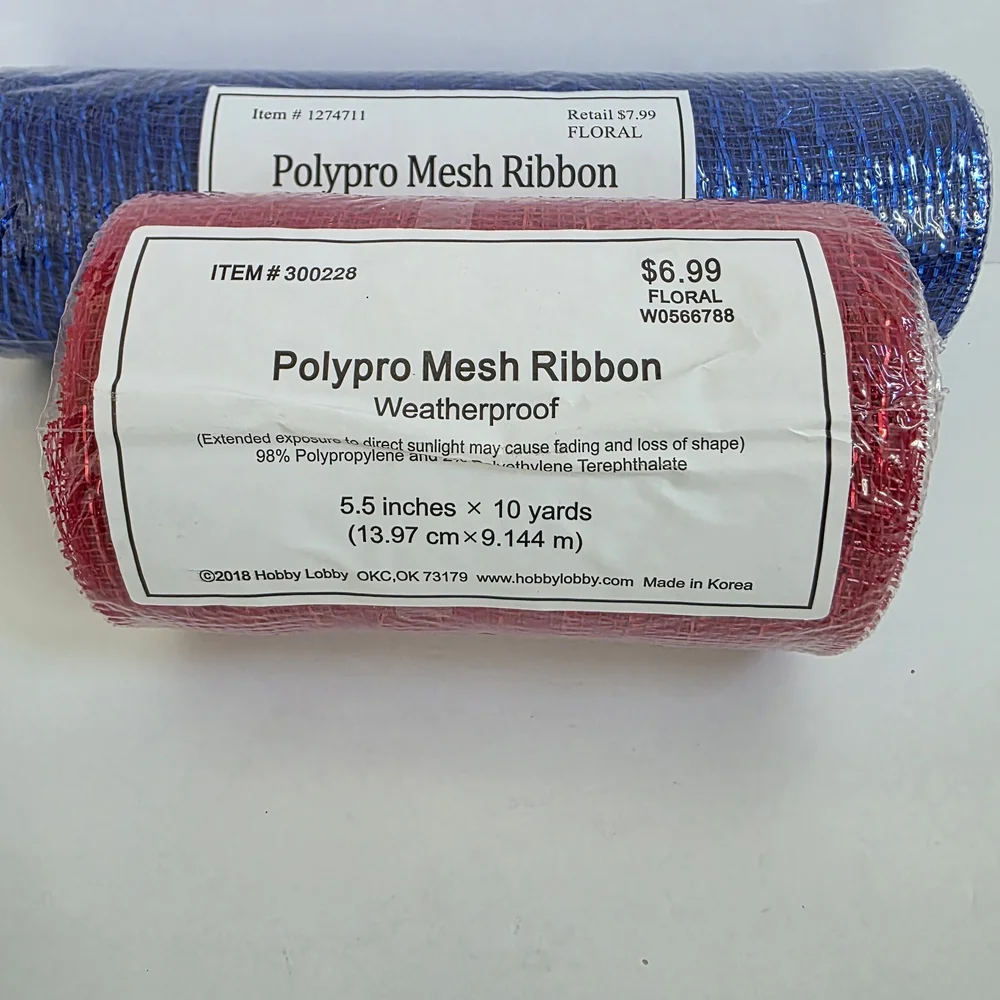 Polypro Mesh Ribbon Set - Red and Blue - Picture 2 of 10